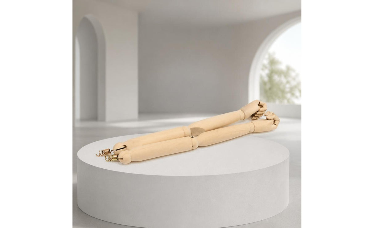 Wooden Mannequin Arm with Hand Detachable Articulated Mannequin Arm with Hand Multi-Angle for Fashion Studios
