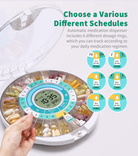Bluetooth Smart Electronic Pill Box with 28 Compartments and Rotating Tray