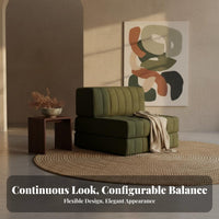 Configurable Block Sofa Nordic Design Living Room Furniture Wabi-Sabi Aesthetic Soft Upholstery for Apartment Dwellers