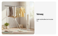 Wheeled Folding Clothes Airer Foldable Garment Stand Collapsible Design