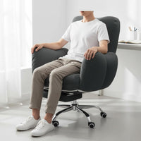 Thickly Padded Reclining Desk Chair Adjustable Backrest Cushioned Computer Chair High Back Office Furniture Ergonomic for Students, Gamers, Dorm Room, Bedroom