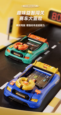 Children's Racing Adventure Desktop Puzzle Game with Steering Wheel