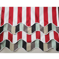 Replacement Valance Fabric for Awning, Sun Protection, Custom Polyester, Red/White Striped or Solid Blue