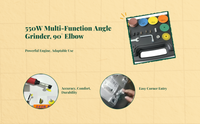 550W angle grinder, 90° head, variable speed