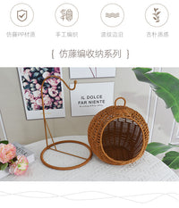 Handwoven Rattan Storage Basket for Home and Hotel