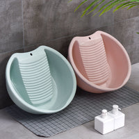 Large Laundry Basin with Built-in Washboard for Dormitory Use