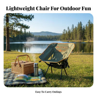 Collapsible Moon Chair Lightweight Camping Seat Sturdy for Fishing, Campers
