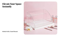 Stair-Step Display Riser Space-Saving Countertop Organizer Multifunctional