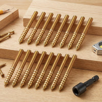 20 Pieces Threaded Hanger Bolt with Driver Bit Gold-Toned Hanger Bolts with Driver Bit Metal Fasteners High Strength for DIYers, Woodworkers