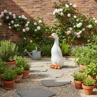 White Duck Statue American Country Design Outdoor Decoration Handmade for Yard