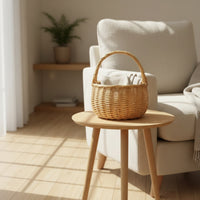 Basket with Handle Lightweight Woven Basket Portable for Picnic