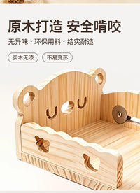 Parrot Solid Wood Bear Bed with Fabric Set - Bird Nest for Budgies, Cockatiels, and Lovebirds