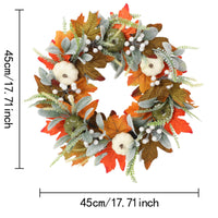 Wreath with White Pumpkins Hanging Wreath with Pumpkins Easy to Maintain Decorations for Door