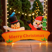 Santa Inflatable with LED Lights Outdoor Inflatable Snowman and Santa Christmas Yard Decoration with Lights Festive Magical