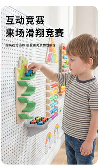 早教儿童趣味小熊滑翔车翻滚车幼儿益智惯性溜溜车木制滑滑车玩具
