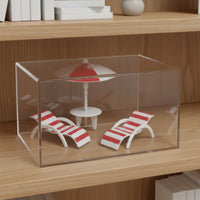 3 Pieces Pretend Play Micro Landscape Beach Decor Realistic Design Dollhouse Beach Furniture DIY Landscaping Miniature Patio Umbrella Set Lifelike for Children, Collectors, Hobbyists, Miniature Scene