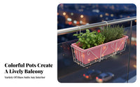 Over-the-Rail Hanging Basket Rectangular Frame Railing Planter Anti-Rust Coating