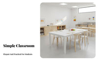 Kindergarten Training Table Thickened Tabletop Kids Activity Table Rounded Corners Children's Furniture for Students, Childcare Facility, Playroom