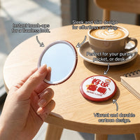Cute Portable Makeup Mirror for Travel, Round Compact Design for On the Go, 7cm Diameter Handheld Cosmetic Tool with Frame