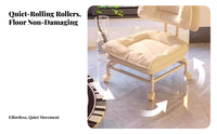 Low Rolling Stool with Backrest Easy to Clean Swivel Caster Stool Heavy-Duty