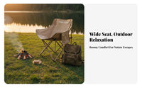 Foldable Folding Moon Chair Lightweight Backpacking Chair Compact Portable Seat Quick Setup for Art Students, Backpackers, Fishing, Outdoors, Picnics, Hiking