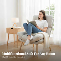 Upholstered Accent Chair Ergonomic Design Upholstered Armchair Thick Cushioned Sturdy Frame for Balcony, Study Room, Home Office