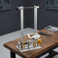 Bike Wheel Truing Stand Aluminum Alloy Truing Stand with Rollers Stable Wheel Calibration Tool for Mechanics