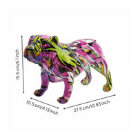 Colorful Canine Figurine Modern Art Graffiti Canine Statue Detailed Craftsmanship Home Decor Item for Beverage Cabinet