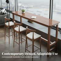 Solid Wood Bar Table Modern Dining Table Narrow Long Console Table Multi-functional Household Furniture Crafted from Rubberwood Suitable for Couples Cafe Balcony Living Room Homeowners