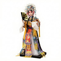 Chinese Opera Figurine Cultural Figurine with Display Base Detailed Traditional Chinese Doll for Desk, Shelf