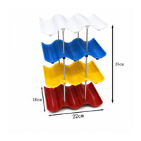 Compact Cup Storage Rack with Wave-Shaped Shelf Horizontal Tumbler Organizer with Wavy Shelves Vertical Tumbler Storage Stand Sturdy for Tea Corner