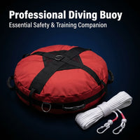 Surface Marker Buoy Scuba Diving, High Visibility Dive Flag, Inflatable Marker B #variant:Freediving Buoy with Safety Rope