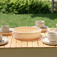 Basket Base Natural Shallow Woven Basket Low-Height for Buffet