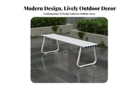 Slatted Backrest Bench Outdoor Furniture Sturdy Backless Bench Weather-resistant Seating Reinforced Galvanized Steel Construction Suitable for Homeowners Public Garden Visitors Patio Courtyard