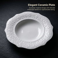 Alice Lace Soup Plate, 8.75 Inch Ceramic Dinnerware