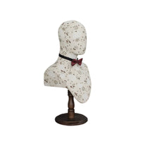 Male Mannequin Head Easy to Assemble Fabric Covered Display Head Stable