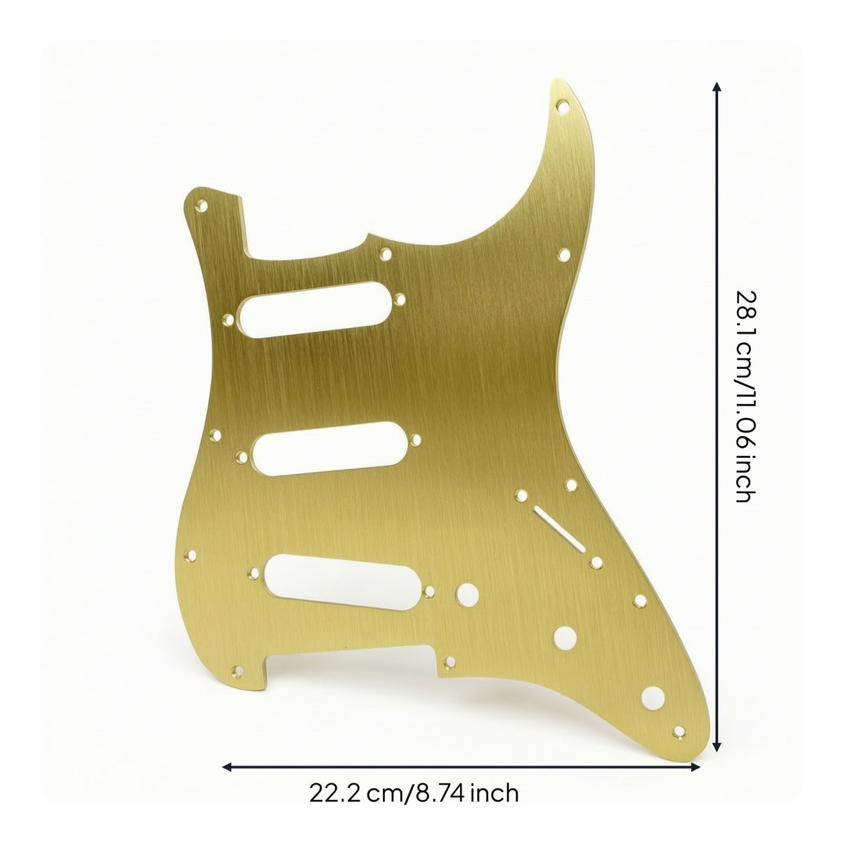 Aluminum Contoured Body Guitar Pickguard Brushed Guitar Pickguard SSS Guitar Scratchplate Rigid for Guitarists, Luthier, Custom Builds