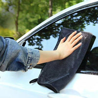 Dark Gray Car Drying Towel with Microfiber Cloths, Super Absorbent Towel for Automotive, 14 Yarn Count Single Layer 50cm Design