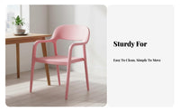 Thickened Construction Molded Stackable Chair Modern Minimalist Design Molded Shell Chair Integrated Armrests Plastic Armchair Ergonomic Backrest for Homeowners, Restaurant Owners, Event Planners, Dining Room, Kitchen, Home Office, Balcony