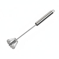 Press Action Rotation Semi-Automatic Whisk Multi-Functional Push down Egg Beater No Electricity Needed Hand Push Rotary Whisk Easy to Use for Bakers, Home Cooks, Cooking