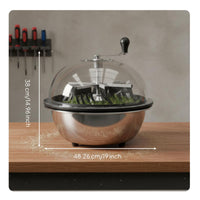 Bowl Trimmer Lightweight and Portable Bowl Leaf Trimmer Clear Top Cover Manual Rotate Cutter for Harvesting, Greenhouse