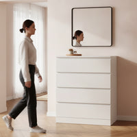 Chest of Drawers Flat-Fronted Drawer Chest Modern Storage Cabinet for Bedroom, Living Room