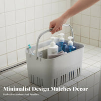 Portable Shower Basket Hollow Design Handled Drainage Basket Easy to Clean