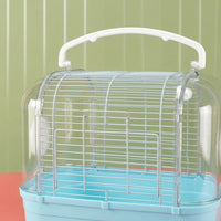 Handheld Cage for Avian Transport, Portable Acrylic Observation Cage with Standing Perch, Small Portable Carrier for Parrot Outdoor Adventures