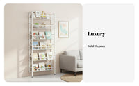 Narrow Freestanding Bookcase Space-Saving Shelf Unit Slim Design for Study Room