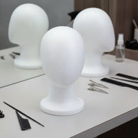 3 Pieces Hairpiece Head Lightweight Foam Mannequin Head Pin-Insertable Hat Display Stand for Cosplayers, Hair Stylists, Cosplay, Salons