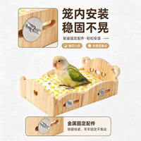 Parrot Solid Wood Bear Bed with Fabric Set - Bird Nest for Budgies, Cockatiels, and Lovebirds