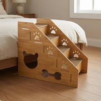 Wooden Pet Stair Ramp Decorative Anti-Slip Stair Ramp Sturdy for Bed