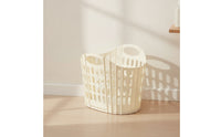 Laundry Basket Foldable Clothes Basket Laundry Hamper Plastic Ventilated for Bathroom, Dorm Room