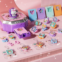 77 Pieces Birthday Gift Sticker Art Craft Kit Improves Practical Ability Kids Keychain Creator Easy to Use Charm Making Machine for Girls